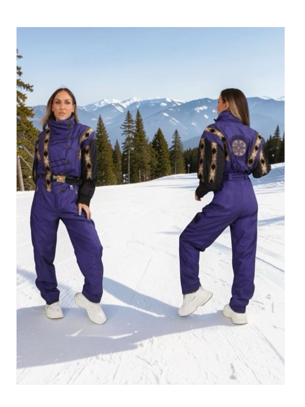 Vintage 90’s: Bogner ✧ Brocade Embroidered Ski Suit Jumpsuit ✧ Purple ✧ 4 6 8